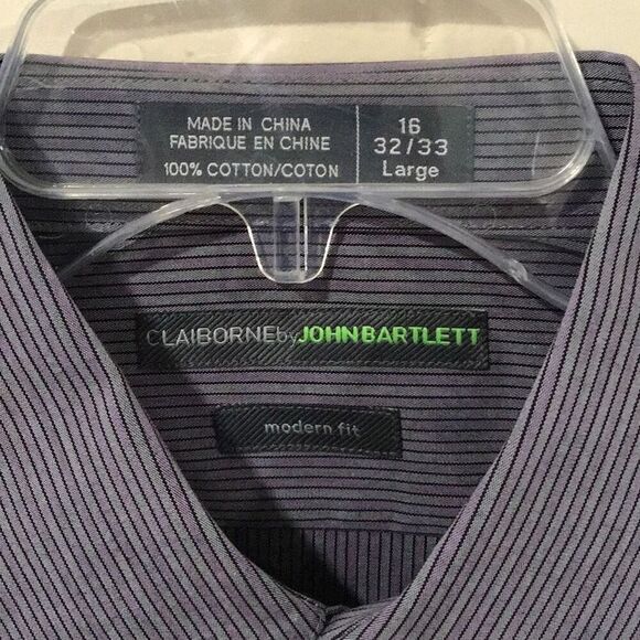 Men’s Shirt, Tattersall Mens Shirt, size 16 34/35, blue and white check, long sl - Picture 5 of 6